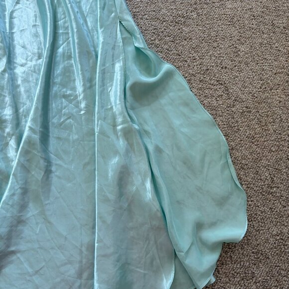 Vintage Jessica Lynn Seafoam Green Slip Dress S | Lace Appliqué | Cottagecore - Picture 4 of 15